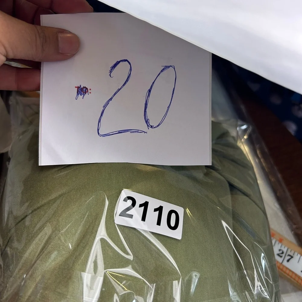 Sold Synergy Maxi Dress Women L 100% Organic Cotton Elegant Green Slip Sleeveles - Picture 12 of 12